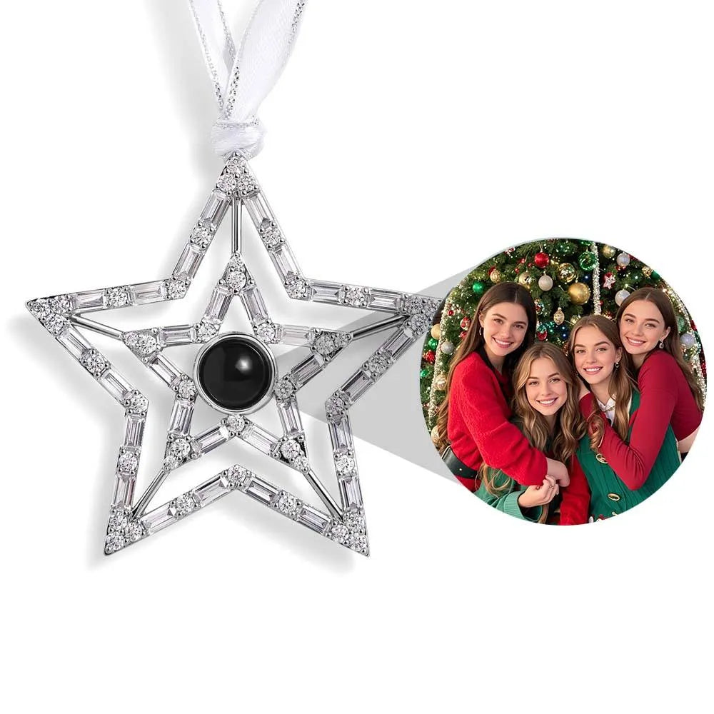 Personalized Snowflake Projection Christmas Ornament Custom Photo Gift For The Holidays