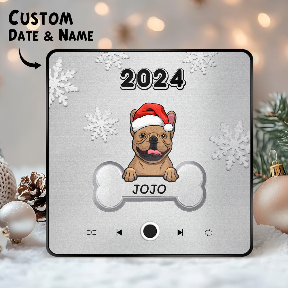 Personalized Music Fridge Magnet Custom Pet Dog Merry Christmas Custom Music Magnets Can Play Songs Christmas Gift Pet Lovers Gifts