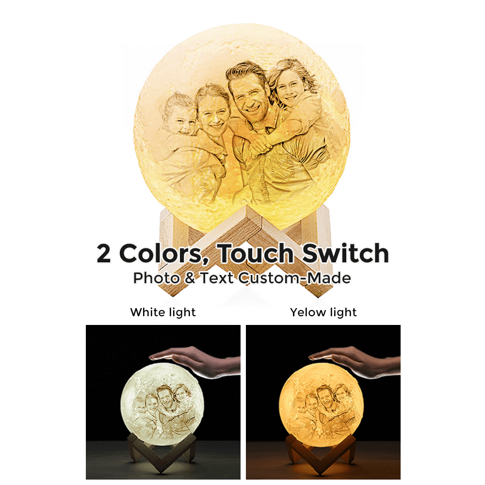 Anniversary Gifts Photo Lamp Moon Lamp 3D Print Luna Light Picture Light Touch2 Colors