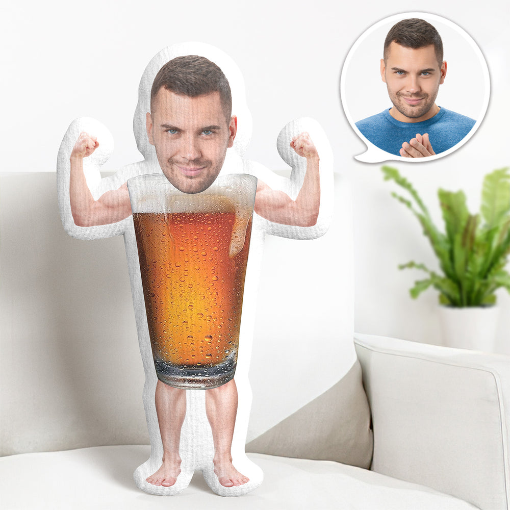 Custom Photo Face Pillow, Beer Man Face Pillow, Face Picture Pillow Doll Face Body Pillow Personalized Doll