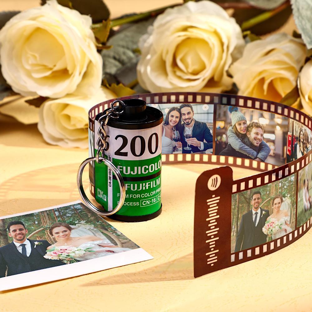 Anniversary Gifts Custom Music Code Camera Film Roll Keychain Gifts For Boyfriend 5-20 Photos