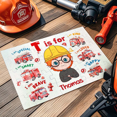 Personalized Fire Truck Jigsaw Puzzle for Kids Unique Jigsaw Puzzle for Children, Perfect for Fun Learning and Play