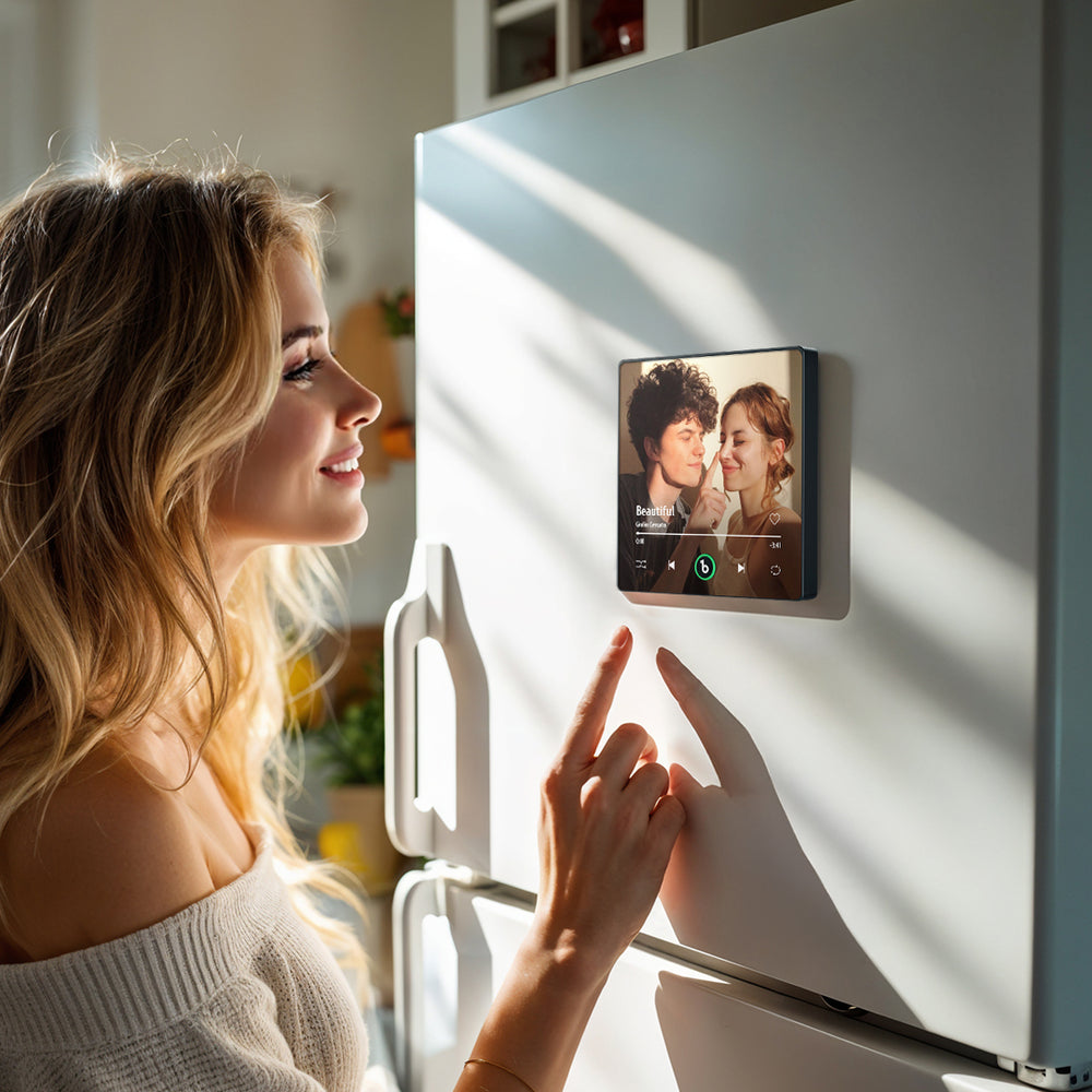 Custom Music Fridge Magnet with Colorful Frame Personalized Heart Map Fridge Magnet with Photo Anniversart Gift for Couple