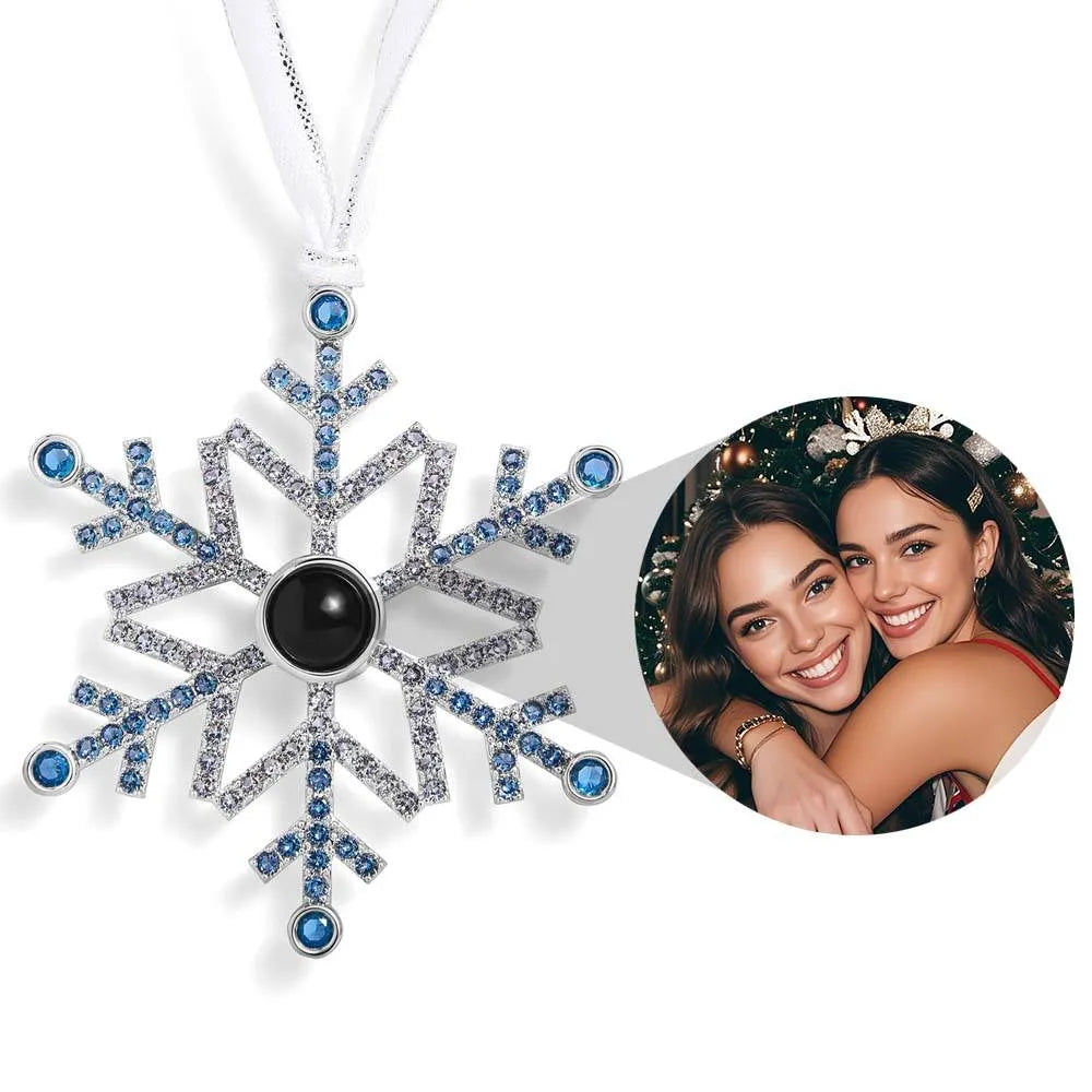 Personalized Snowflake Projection Christmas Ornament Custom Photo Gift For The Holidays