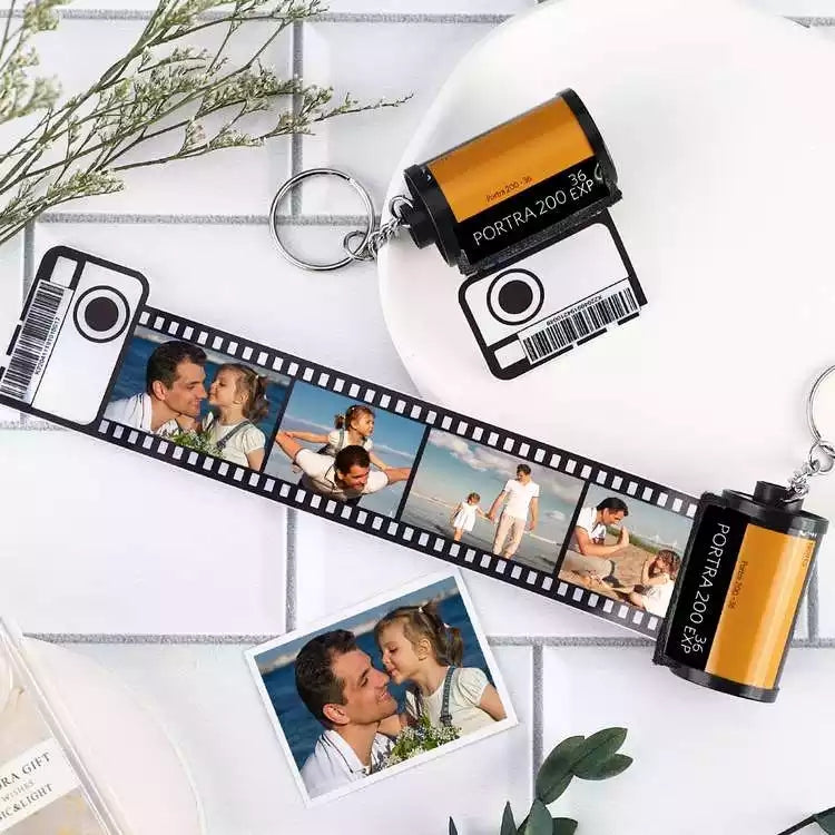 Anniversary Gifts Custom Music Code Camera Film Roll Keychain Gifts For Boyfriend 5-20 Photos