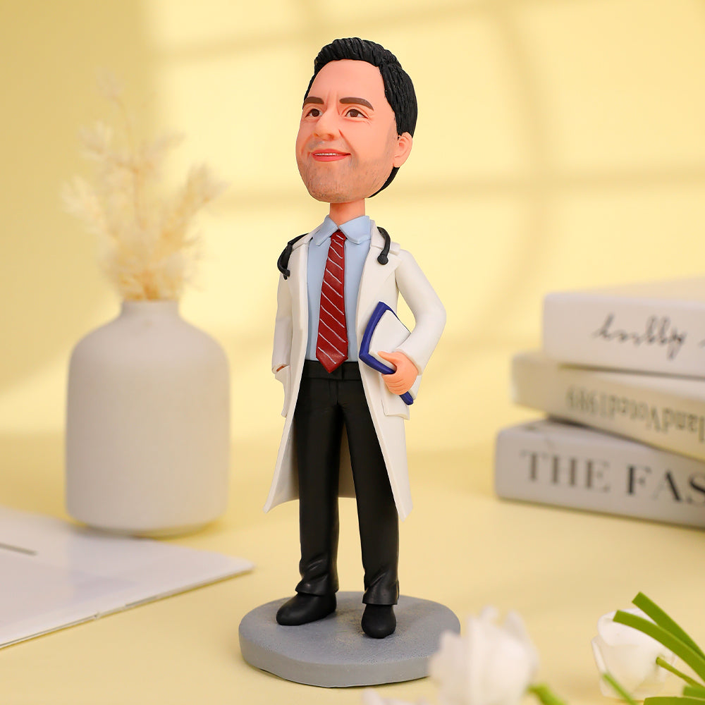 Excellent Doctor Custom Bobblehead With Stethoscope Gift For Him