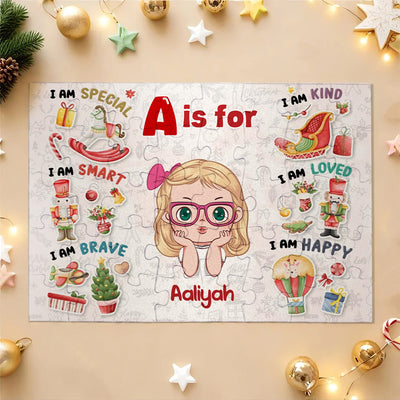 Jigsaw Puzzle Personalized - Playful Christmas Kid Puzzle - Gift For Kids, Grandkids - Personalized Puzzle Christmas Gifts