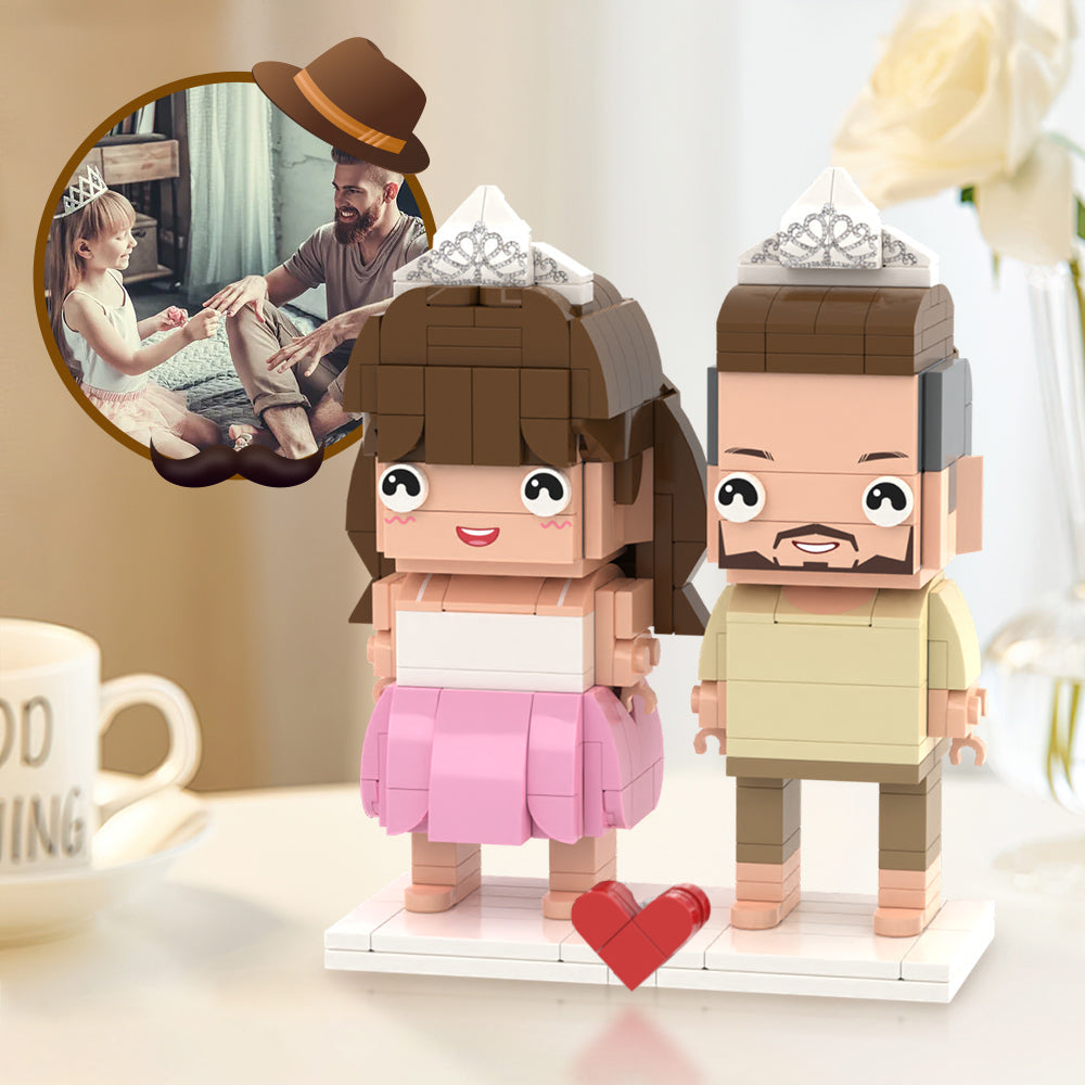 Full Custom 2 People Brick Figures Custom Brick Figures Small Particle Block Toy Gifts for Father