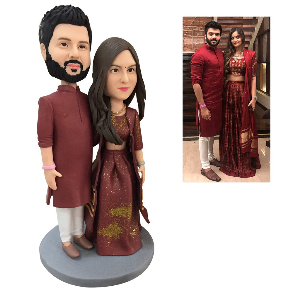 Fully Customizable 2 Person Bobbleheads Gift For Couple