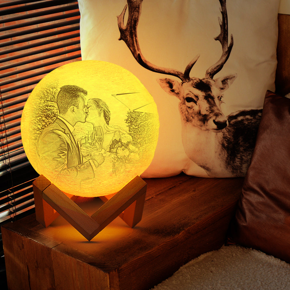 Gifts for Her Personalized Moon Lamp Photo & Engraving Custom 3D Print Luna Light