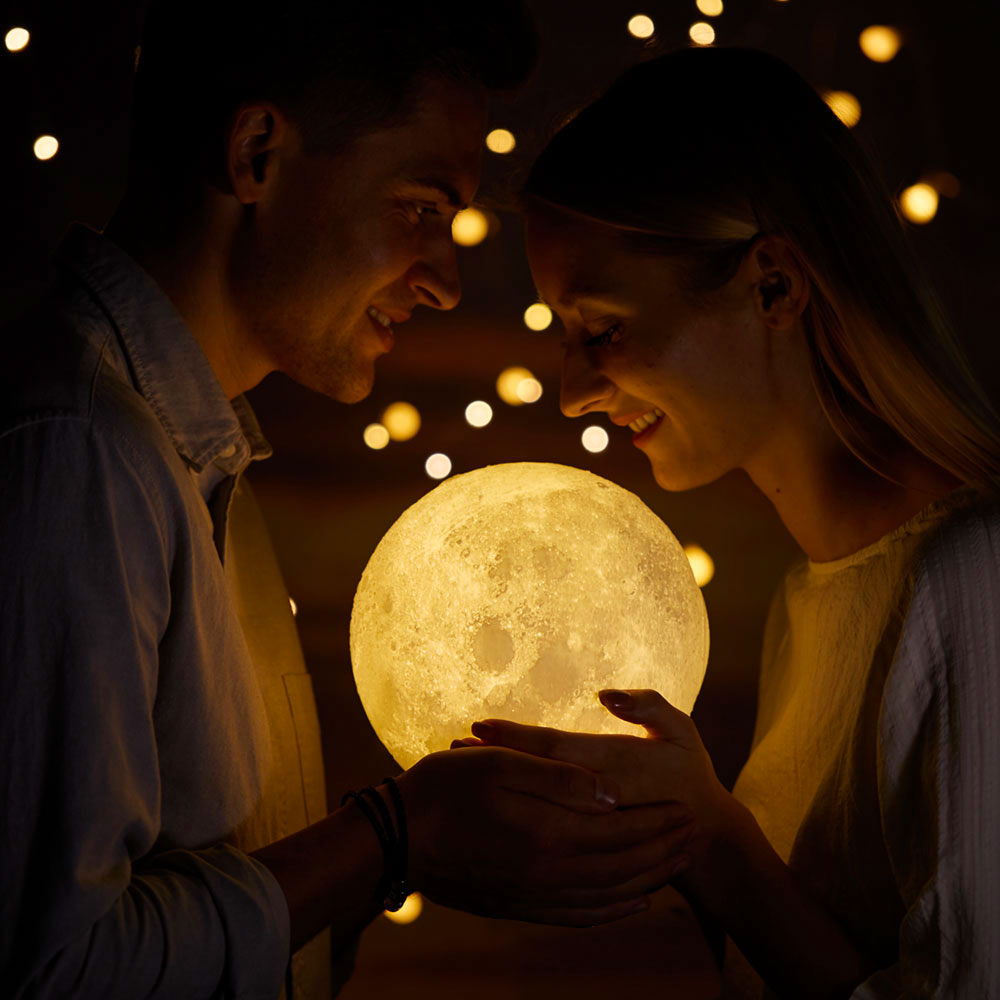 Halloween Gifts Custom Photo Lamp 3D Printed Moon Lamp 2 Colors for Love