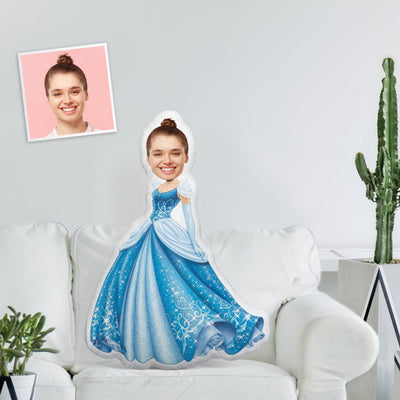 Custom Face Photo Minime Doll Personalized Body Pillow Flowery Princess Throw Pillow Toys