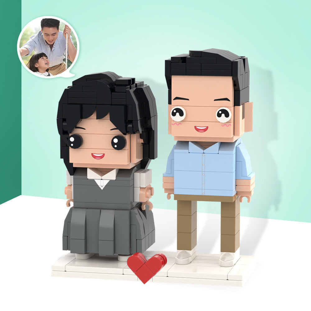 Customizable Fully Body 2 People Custom Brick Figures Father's Day Gifts