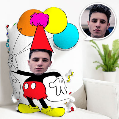 Custom Cartoon Mouse Minime Throw Pillow Personalized Face Minime Throw Pillow Funny Mouse Birthday Gifts