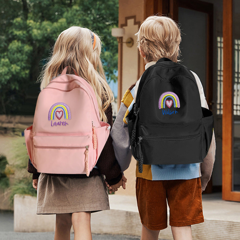 Personalized Embroidered Name Rainbow Backpack School Bag Back to School Gifts