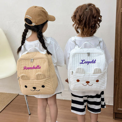 Personalized Name Embroidery Backpack Custom School Bags Gift for Kids - mysiliconefoodbag