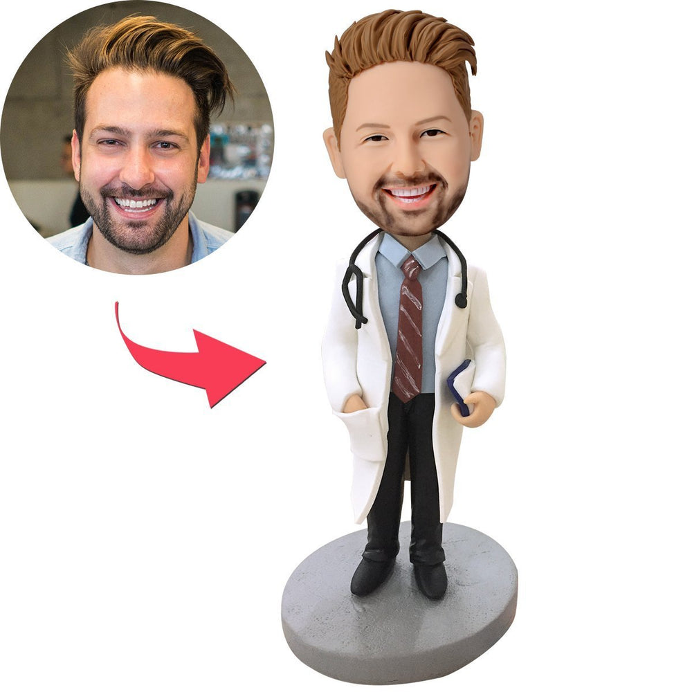 Excellent Doctor Custom Bobblehead With Stethoscope Gift For Him