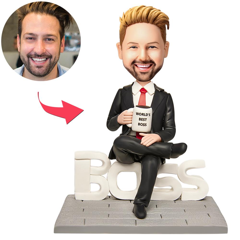 Custom Bobblehead Gift For Boss Domineering Male Boss Bobblehead With Text