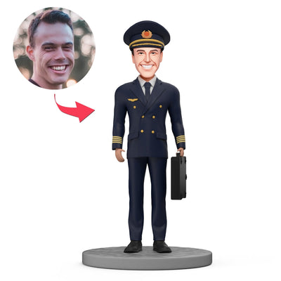 Custom Bobblehead Aircraft Pilot/Captain in Uniform