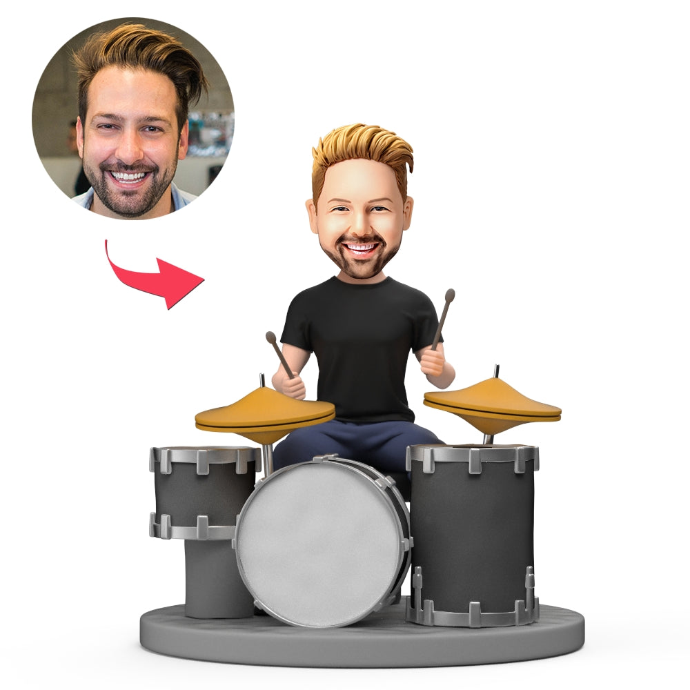 Custom Bobblehead Drum Player/Enthusiast Custom Band Drummer Bobblehead