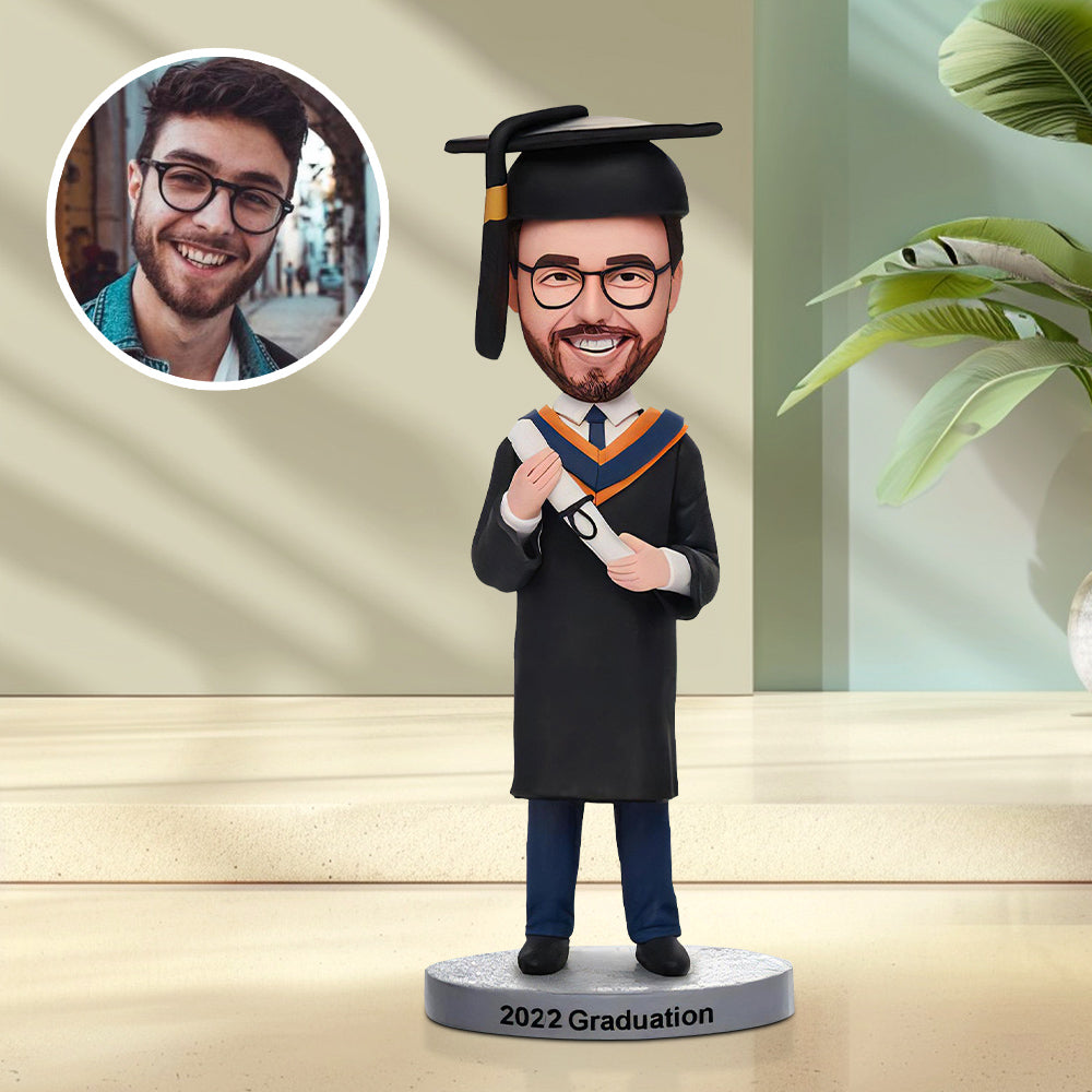 Custom Graduation Man Bobbleheads With Engraved Text