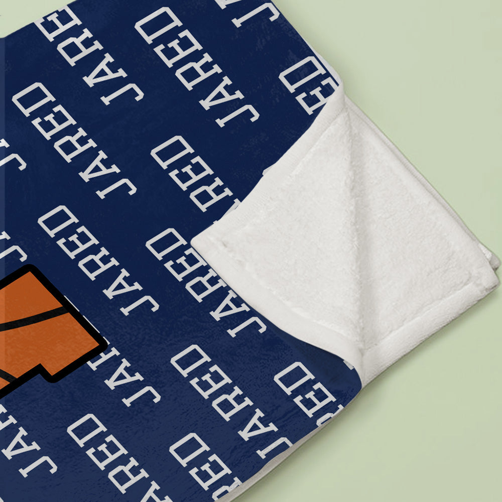 Personalized Basketball Blanket with Name, Sports gift, sports blanket, stadium blanket