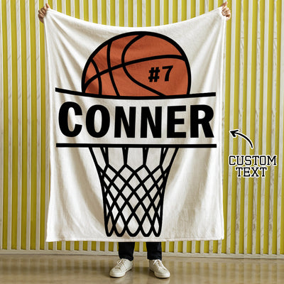 Personalized Basketball Blanket, Custom Name Blanket, Soft Throw Blankets, Custom Basketball Blanket, Gift for Basketball Players - mysiliconefoodbag