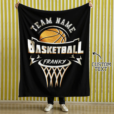 Personalized Basketball Blanket - Custom Name & Team Name - Soft Throw for Players or Teams - Unique Basketball Gift - mysiliconefoodbag