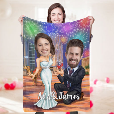 Custom Photo Blanket Personalized Face Blanket Customized Marry Me Blanket Valentine's Day Gifts - mysiliconefoodbag