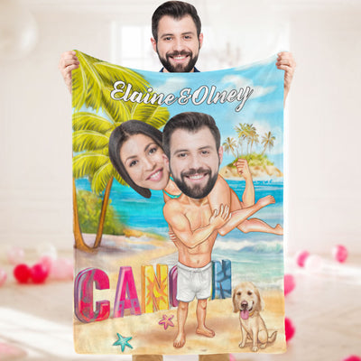 Custom Photo Blanket Personalized Face Blanket Customized Couple Blanket Valentine's Day Gifts - mysiliconefoodbag