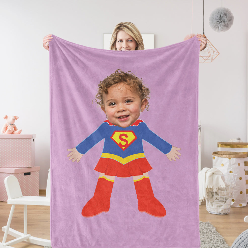 Custom Photo Blanket Custom Supergirl Gifts Personalized Photo Gifts for Daughter