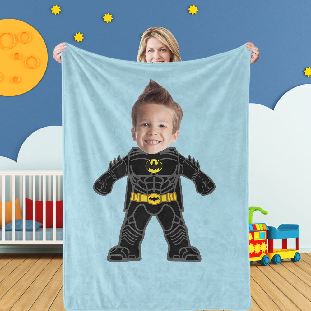 Gifts for Son Custom Photo Blanket Batman Blankets Personalized Photo Blanket