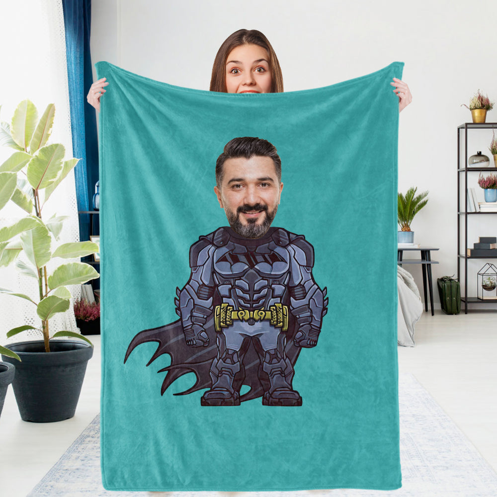 Superman Blankets Custom Face Blankets Personalized Photo Blanket Surperise for Kids