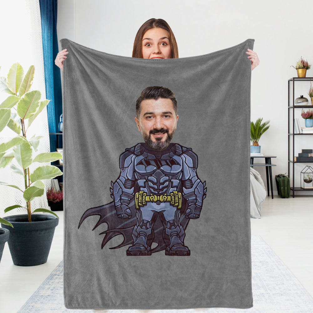 Gifts for Son Custom Photo Blanket Batman Blankets Personalized Photo Blanket