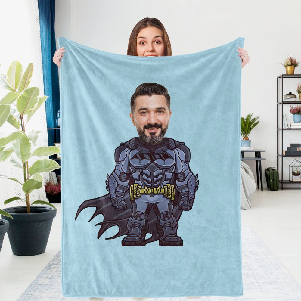 Son's Gifts Custom Spiderman Blankets Personalized Face Blankets Photo Blankets