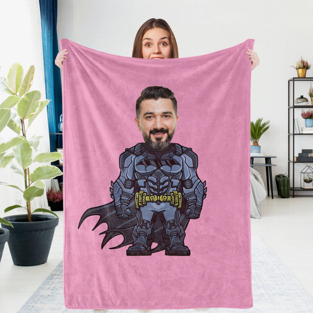 Superman Blankets Custom Face Blankets Personalized Photo Blanket Surperise for Kids