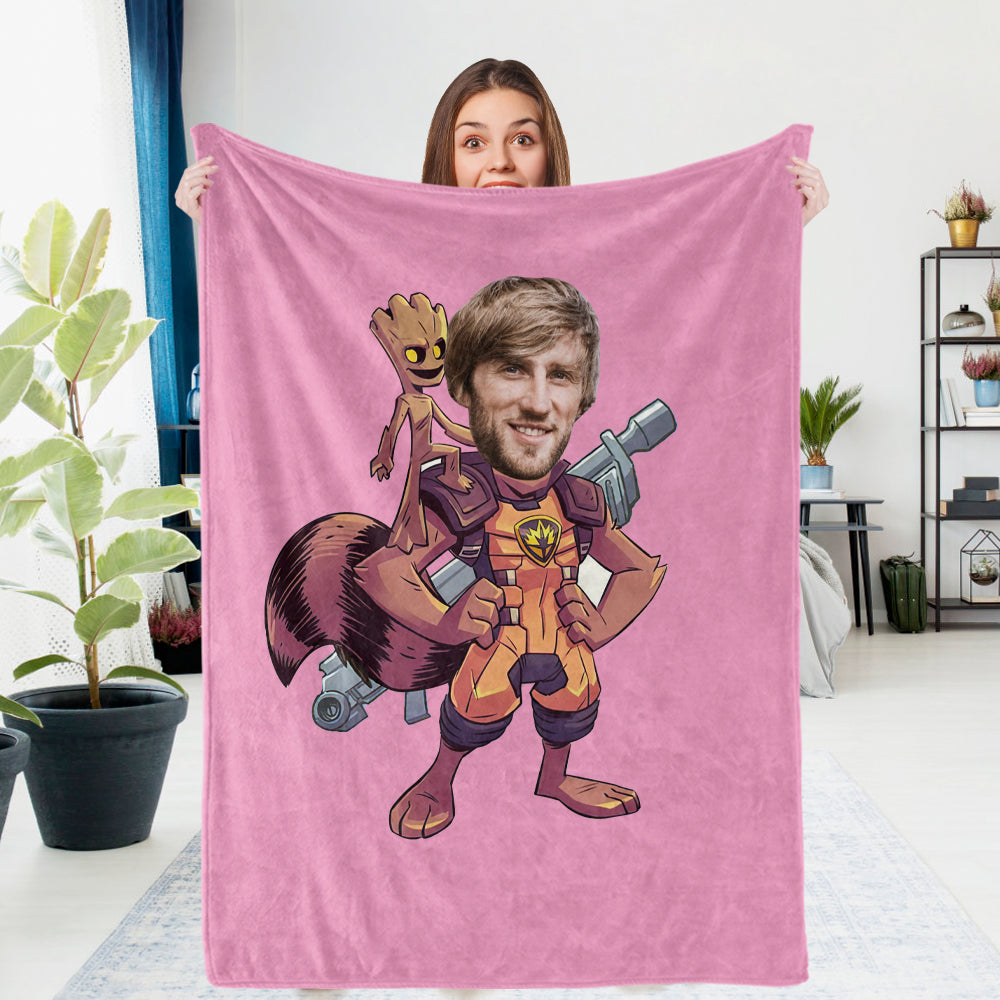 Custom Photo Blanket Rocket Racoon Personalized Photo Gifts Unique Customized Gifts