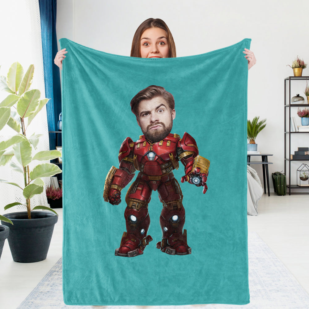 Custom Photo Blanket Hulkbuster Armor Personalized Photo Gifts