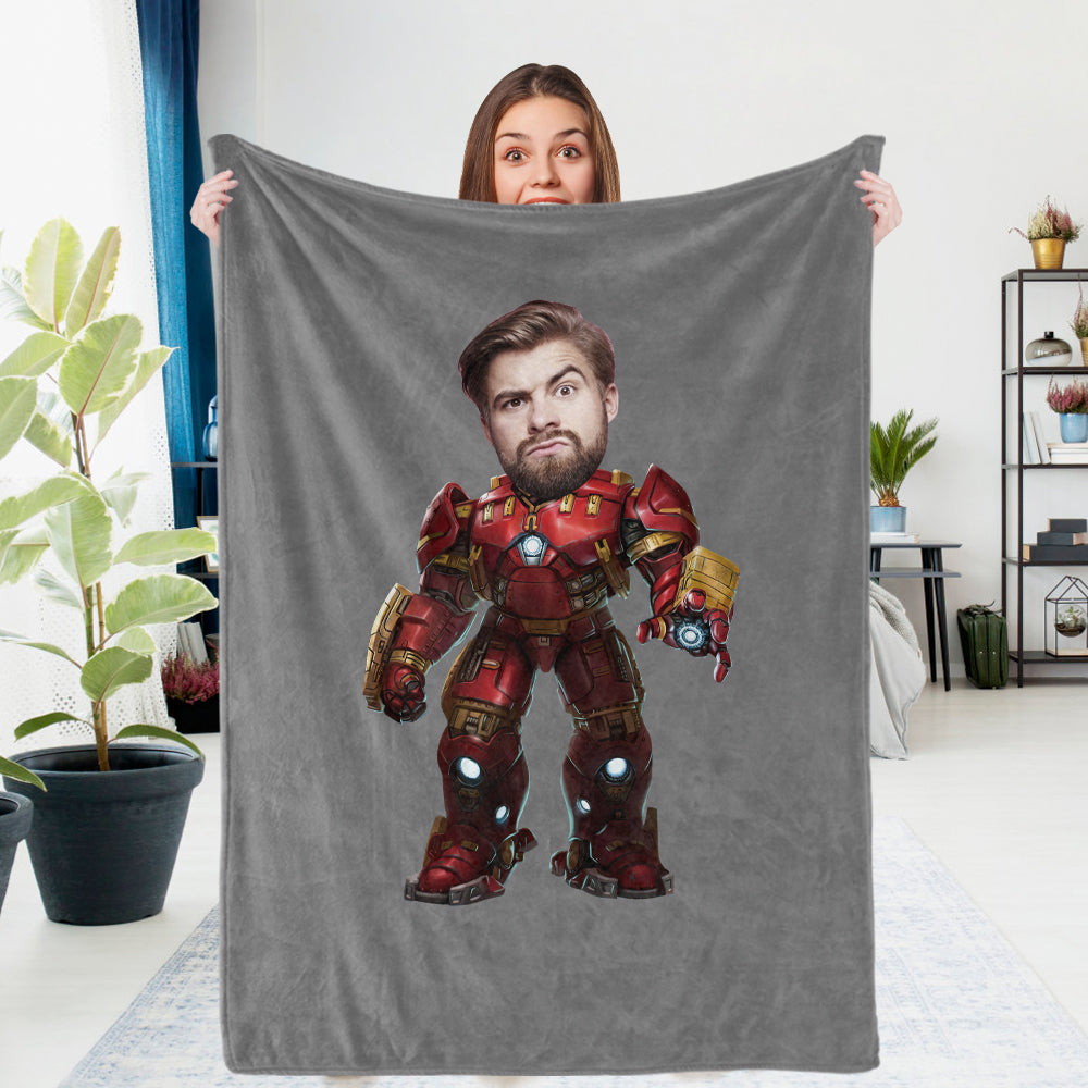 Custom Photo Blanket Hulkbuster Armor Personalized Photo Gifts