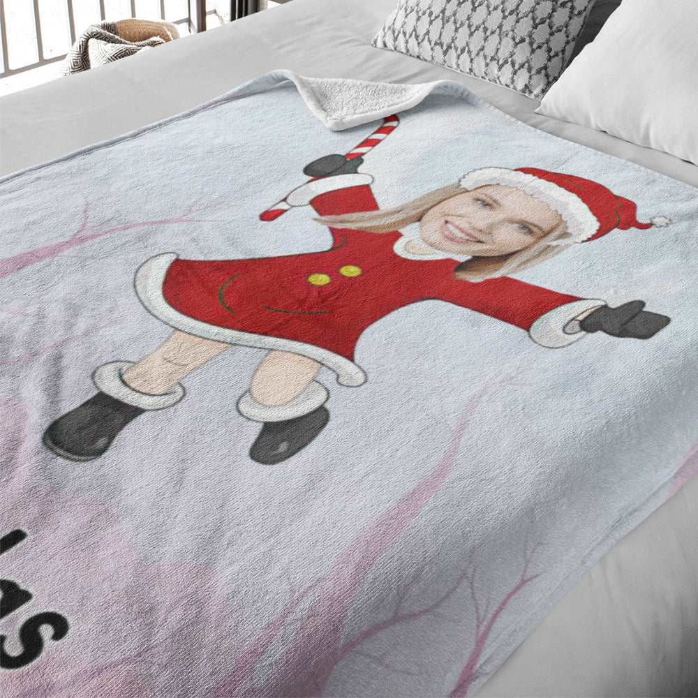 Custom Face Photo Blanket Personalized Photo and Text Blanket Minime Magical Santa Blanket A Unique Cool Gift