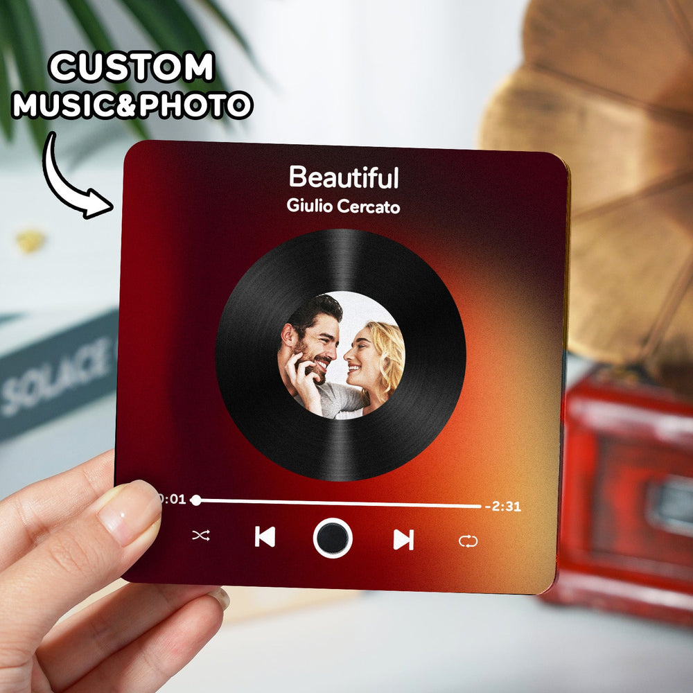 Customized Album Music Fridge Magnet Personalized Moon Phase Music Fridge Magnet Can Play Songs and Adjust Volume