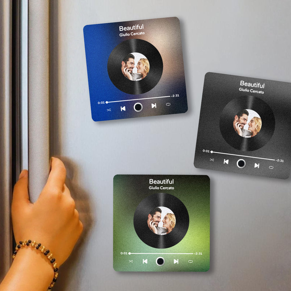 Customized Album Music Fridge Magnet Personalized Moon Phase Music Fridge Magnet Can Play Songs and Adjust Volume