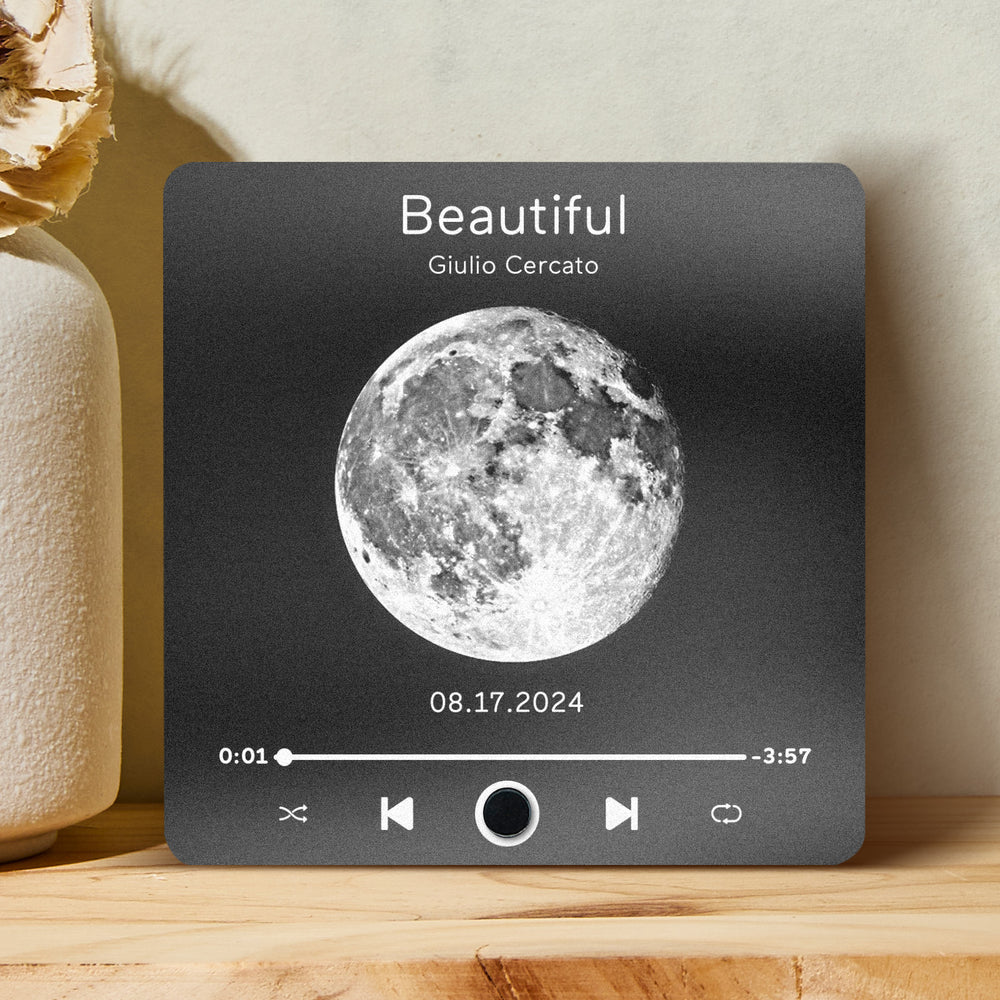 Customized Album Music Fridge Magnet Personalized Moon Phase Music Fridge Magnet Can Play Songs and Adjust Volume