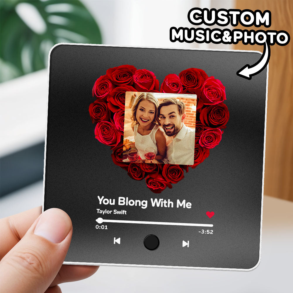 Customized Album Music Fridge Magnet Personalized Moon Phase Music Fridge Magnet Can Play Songs and Adjust Volume