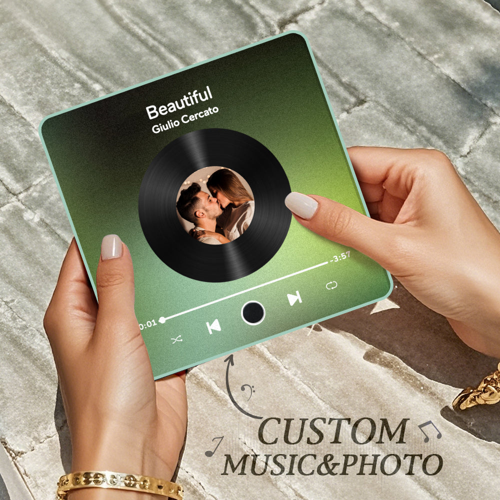 Customized Album Music Fridge Magnet Personalized Moon Phase Music Fridge Magnet Can Play Songs and Adjust Volume