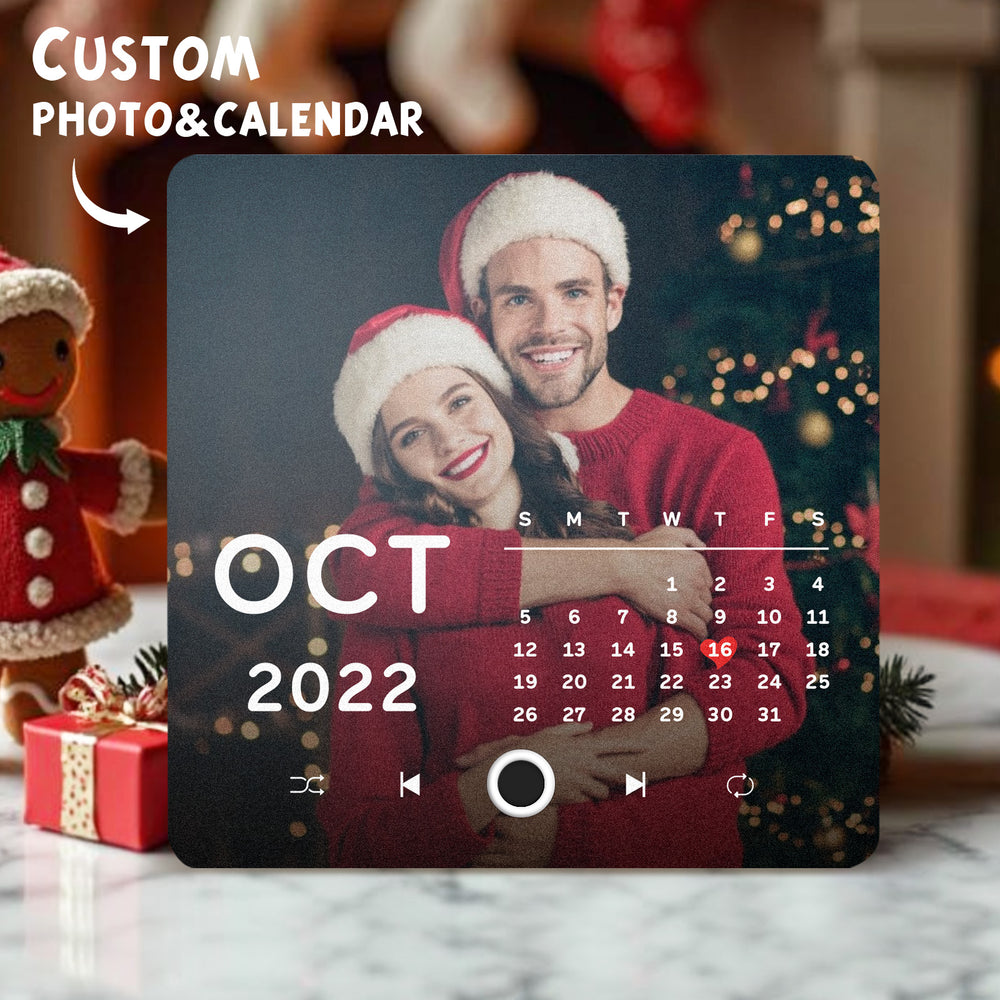 Personalized Photo Calendar Music Fridge Magnet Anniversary Gift Custom Music Magnets Can Play Songs Christmas Gifts