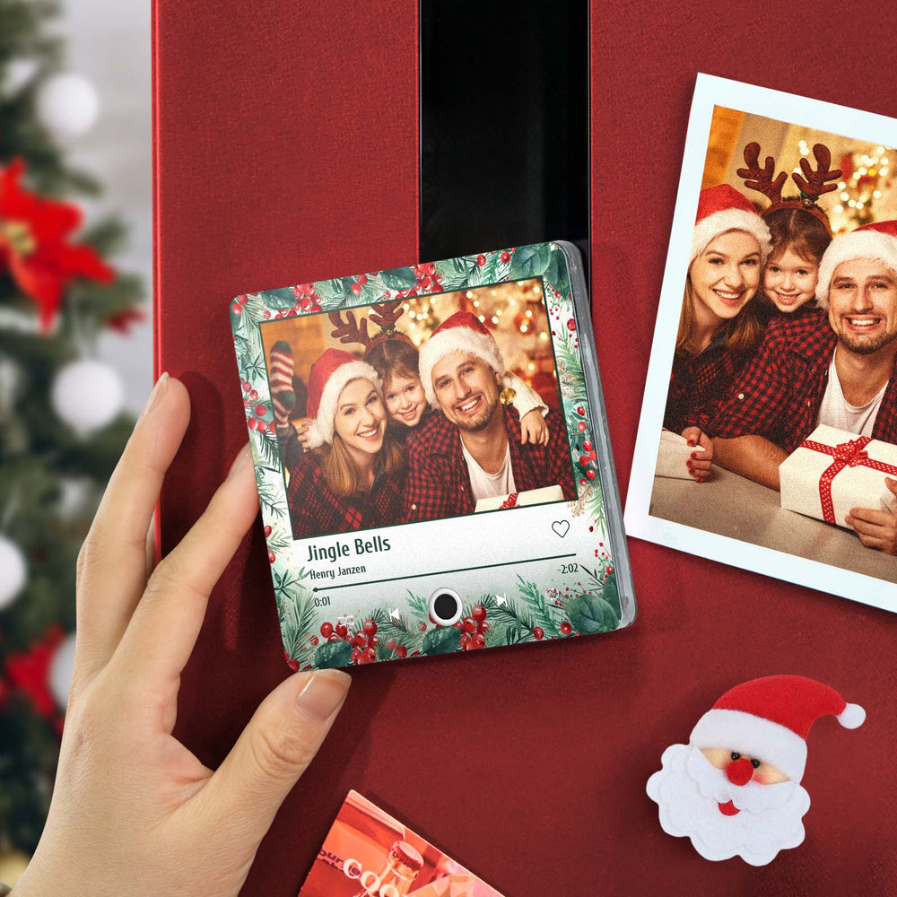 Personalized Family Photo Music Fridge Magnet Christmas Gifts for Family Custom Music Magnets Can Play Songs