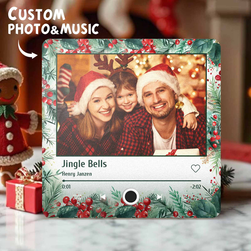 Custom Photo Music Fridge Magnet Christmas Gifts for Lovers Personalized Music Magnets Can Play Songs