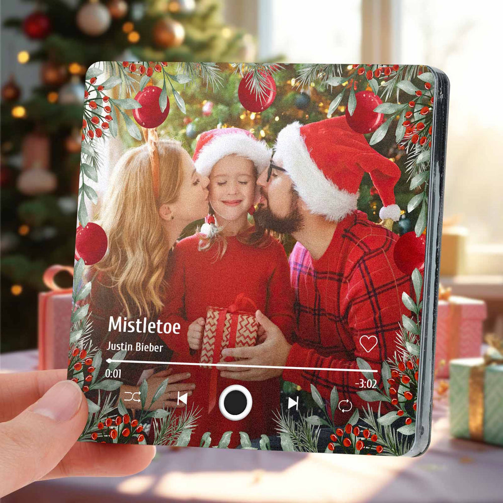 Custom Photo Music Fridge Magnet Christmas Gifts for Lovers Personalized Music Magnets Can Play Songs