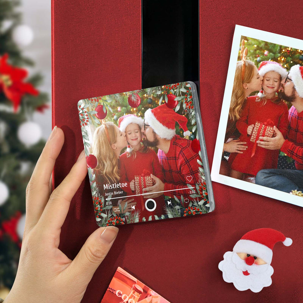 Music Fridge Magnet Personalized Christmas Family Photo Music Magnets Can Play Songs Christmas Gifts